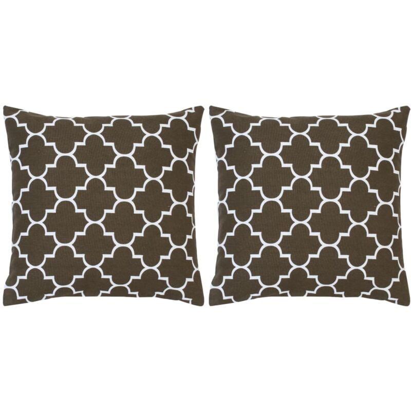 

Cojines con estampado 2 unidades algodón marrón 40x40 cm - Hommoo