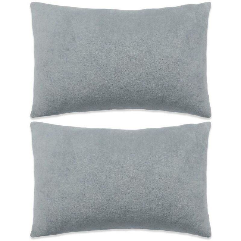 

Hommoo Cojines de terciopelo 40x60 cm grises 2 unidades