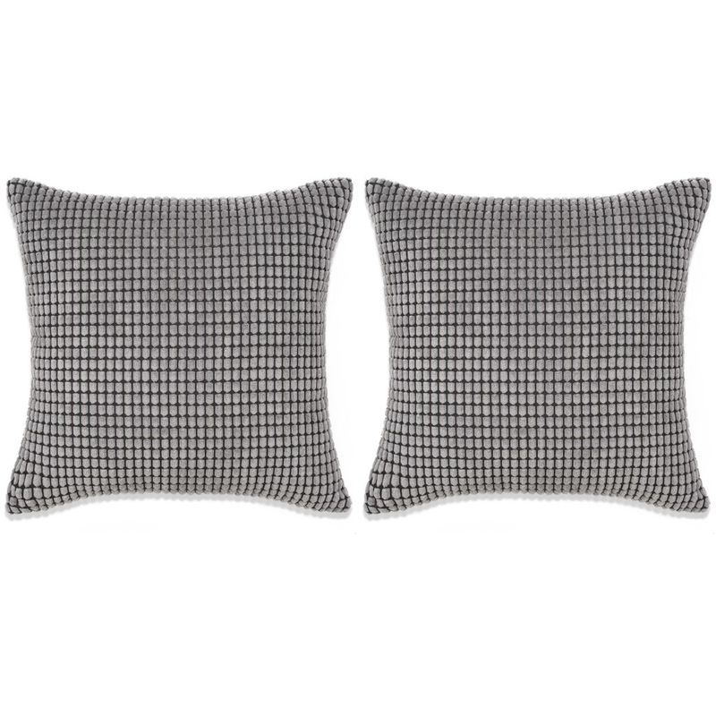 

Cojines de terciopelo 45x45 cm gris 2 unidades - Hommoo