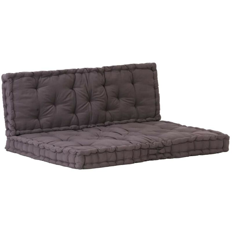 

Cojines para muebles de palets 2 unidades algodón antracita - Hommoo