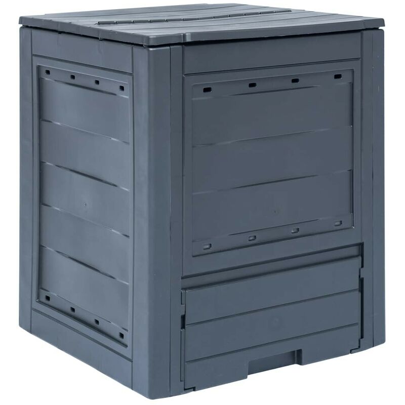 

Compostador de jardín gris 60x60x73 cm 260 L - Hommoo
