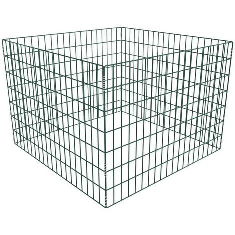 Hommoo Compostiera da Giardino Quadrata a Rete 100 x 100 x 70 cm VD03629