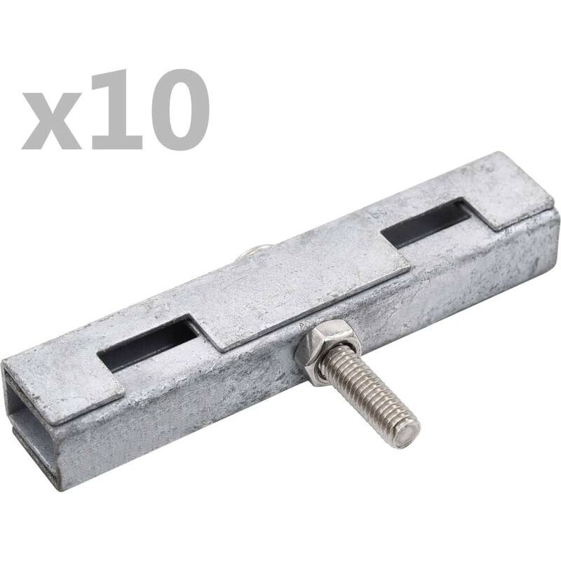 

Conector de enrejados en U para jardín 10 sets plateado - Hommoo