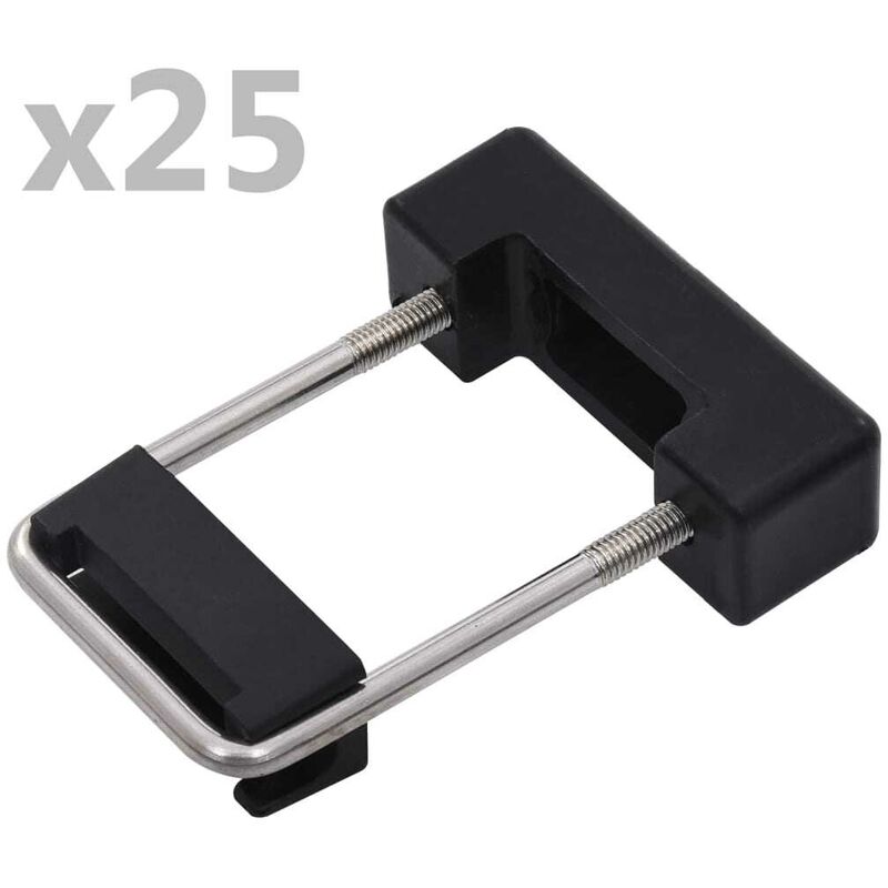 

Conector en U con plástico para postes de valla 25 sets 60x40mm - Hommoo