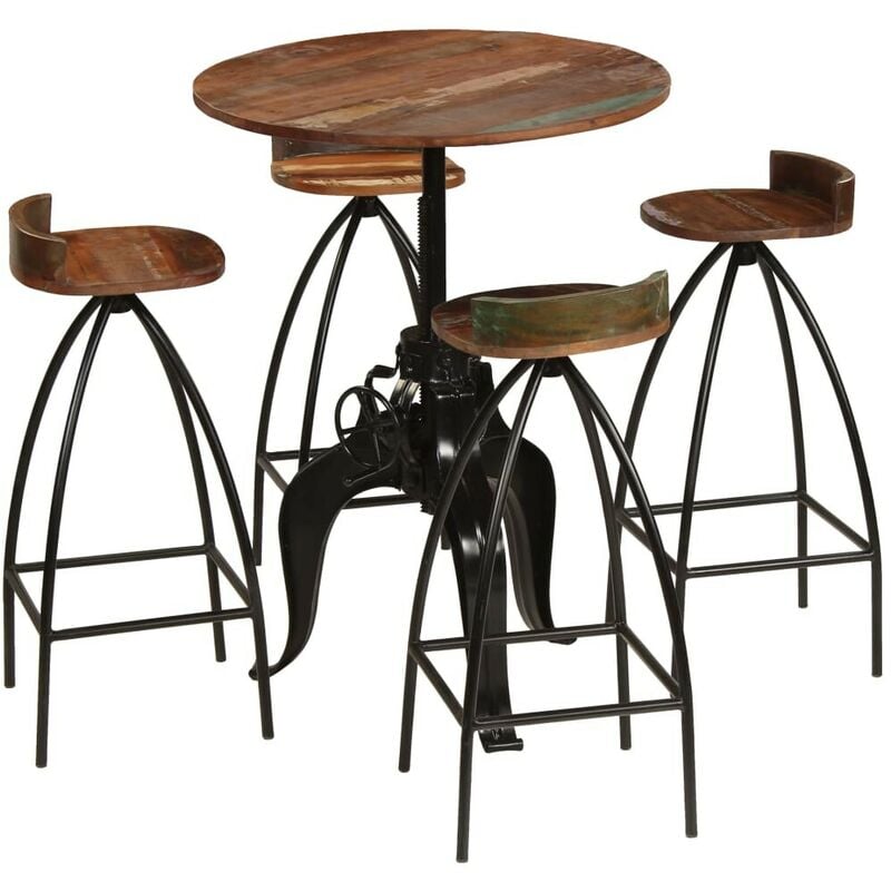 

Conjunto de muebles de bar 5 piezas madera maciza reciclada - Hommoo
