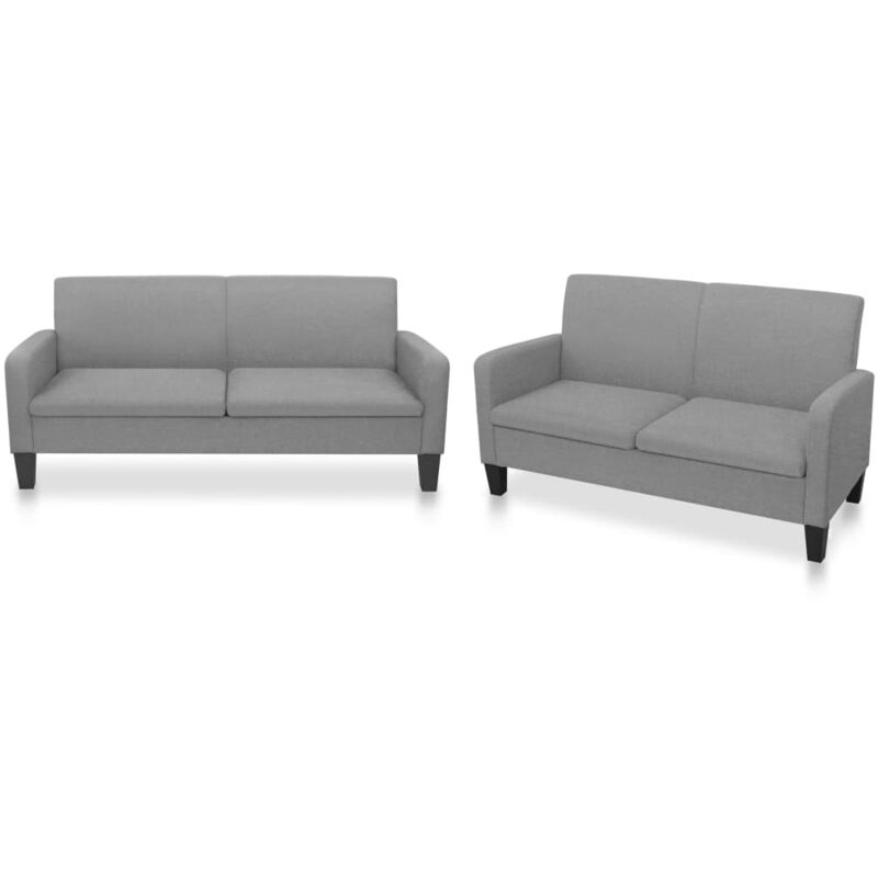 

Hommoo Conjunto de sofás de 2 piezas tela gris claro