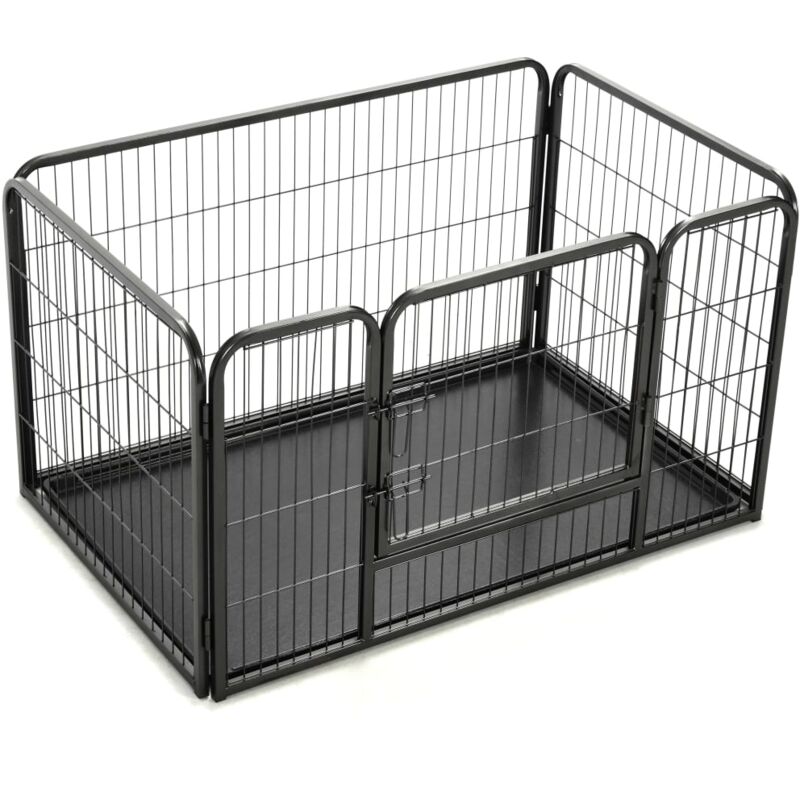 

Hommoo Corral para perros cachorros acero 125x80x70 cm