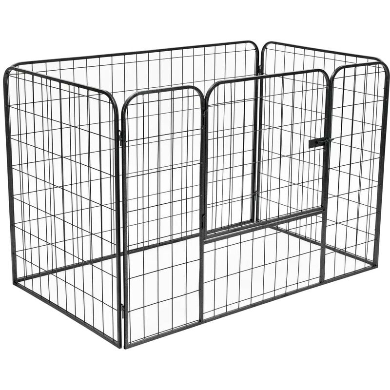 

Corral para perros resistente acero negro 120x80x70 cm - Hommoo