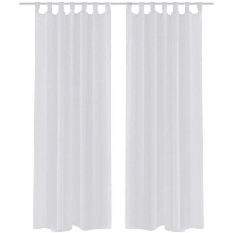 

Hommoo Cortina blanca transparente 2 piezas 140x245 cm