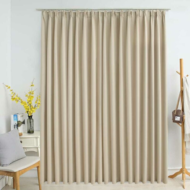 

Cortina opaca con ganchos beige 290x245 cm - Hommoo