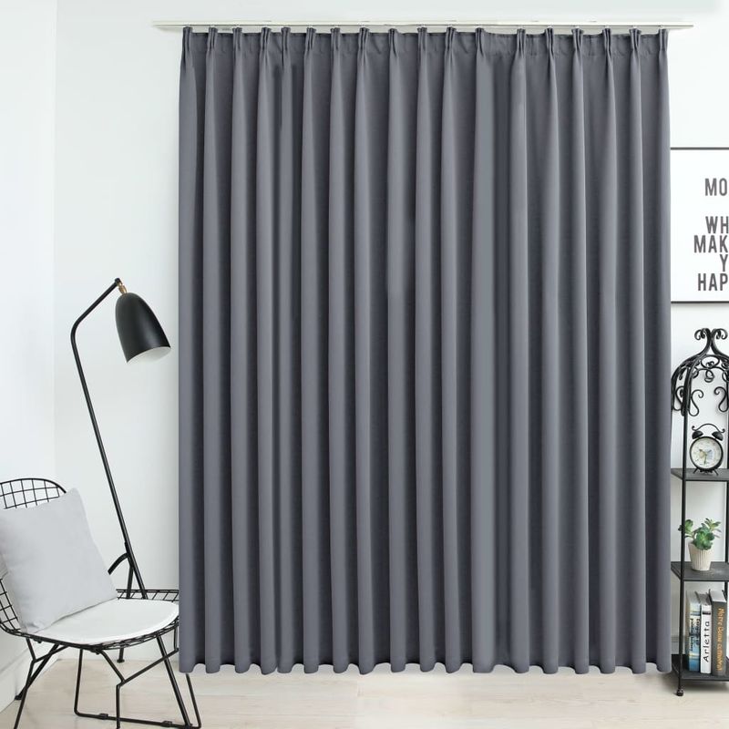 

Cortina opaca con ganchos gris 290x245 cm - Hommoo