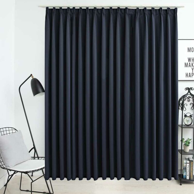 

Cortina opaca con ganchos gris antracita 290x245 cm - Hommoo