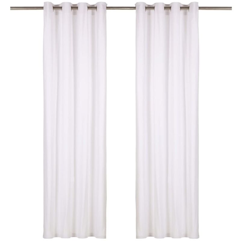 

Cortinas con anillas de metal 2 pzas algodón blanco 140x225 cm - Hommoo