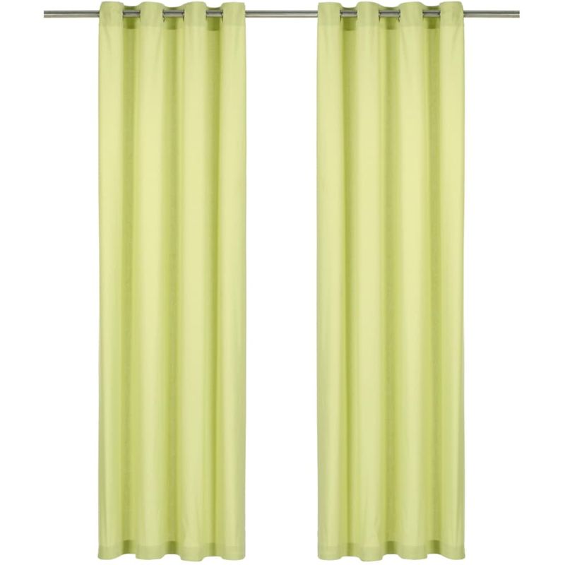 

Cortinas con anillas de metal 2 uds algodón verde 140x245 cm - Hommoo