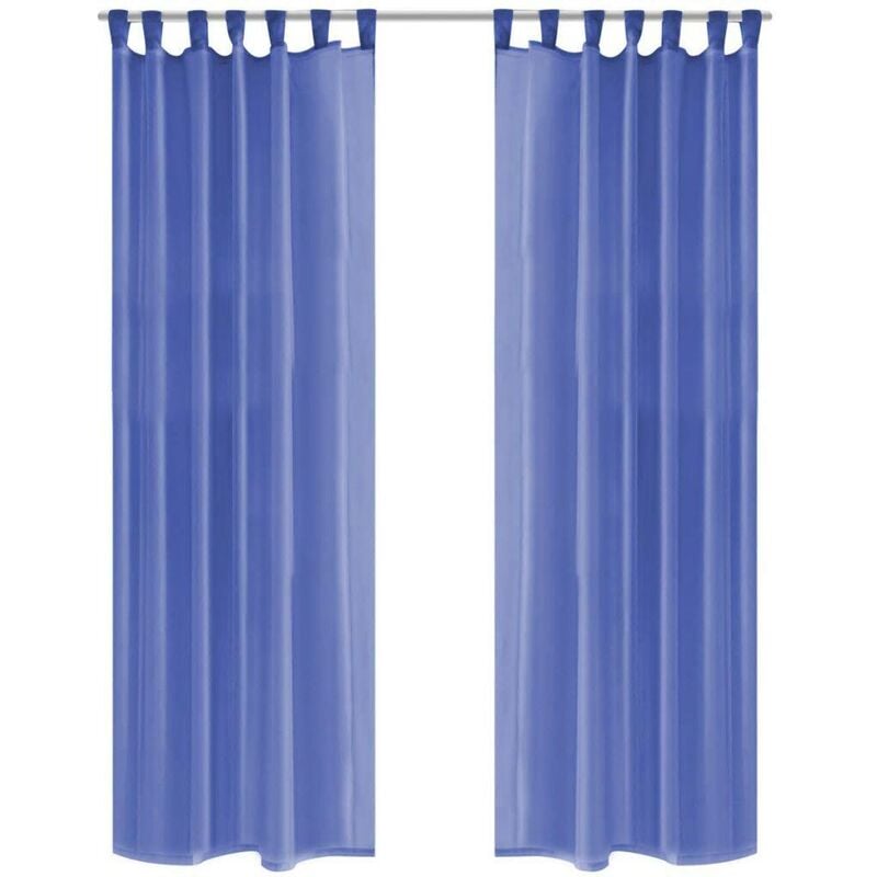

Cortinas de gasa 2 unidades 140x175 cm azul real - Hommoo
