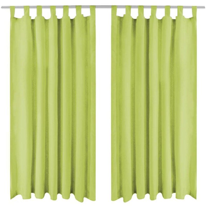 

Cortinas de micro-raso con bucles 2 unidades 140x175cm verde - Hommoo