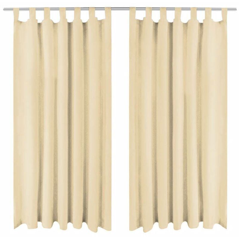 

Cortinas de micro-raso con bucles 2 unidades 140x225 cm beis - Hommoo