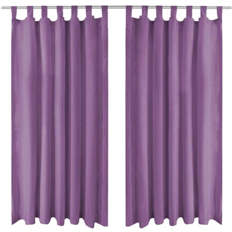 

Cortinas de micro-raso con bucles 2 unidades 140x225 cm lila - Hommoo