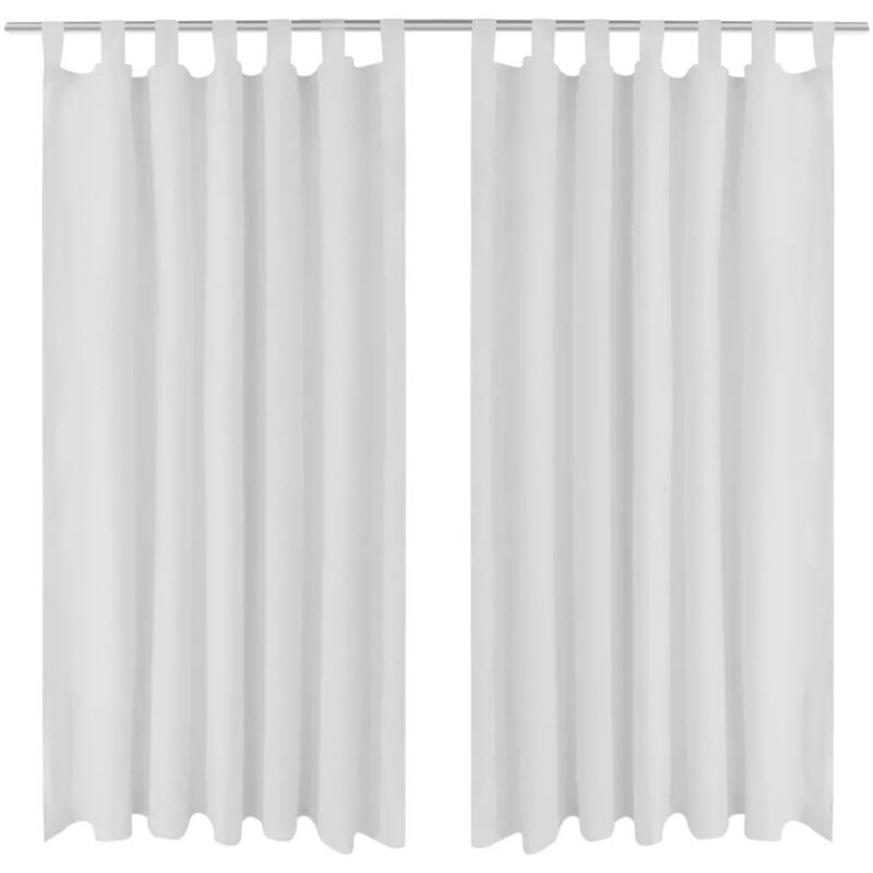 

Cortinas de micro-raso con bucles 2 unidades blanco 140x225 cm - Hommoo
