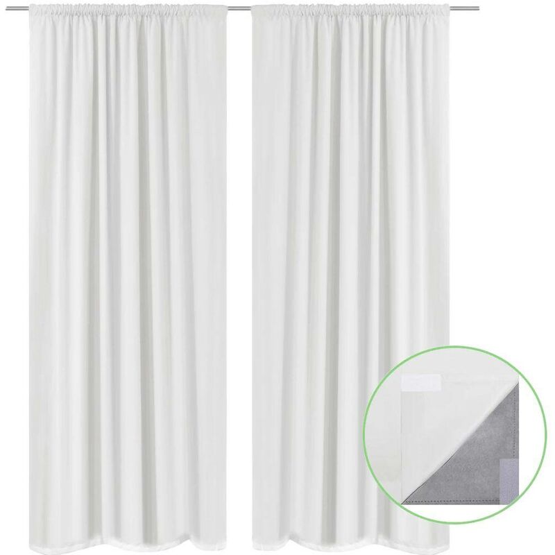 

Cortinas opacas 2 piezas doble capa 140x175 cm blancas - Hommoo