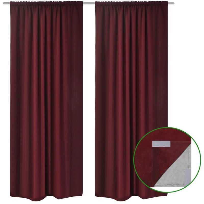 

Hommoo Cortinas opacas 2 piezas doble capa 140x175 cm burdeos