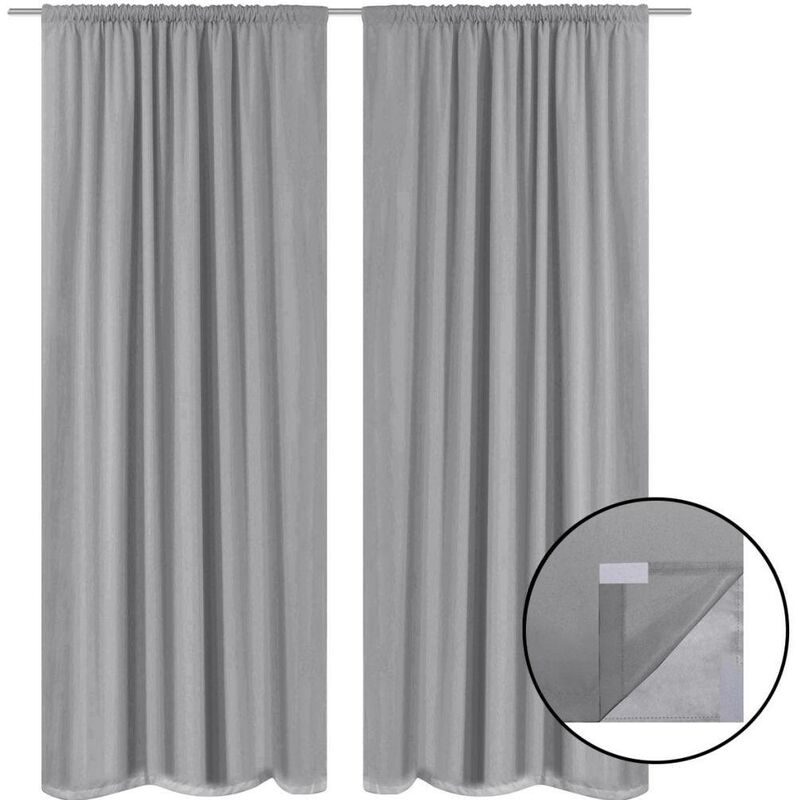 

Cortinas opacas 2 unidades doble capa 140x175 cm gris - Hommoo