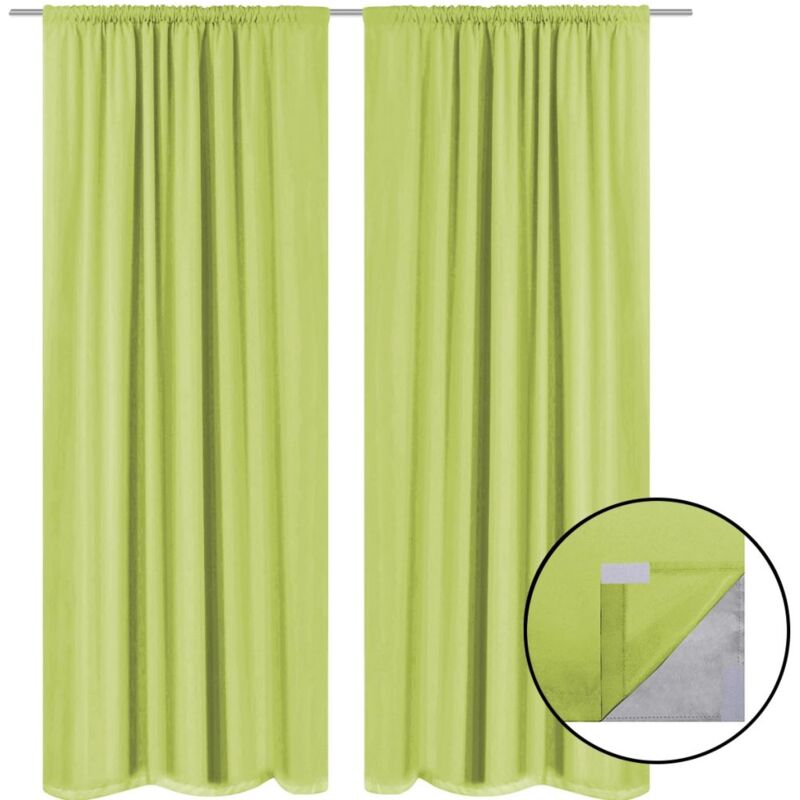 

Cortinas opacas 2 unidades doble capa 140x175 cm verde - Hommoo