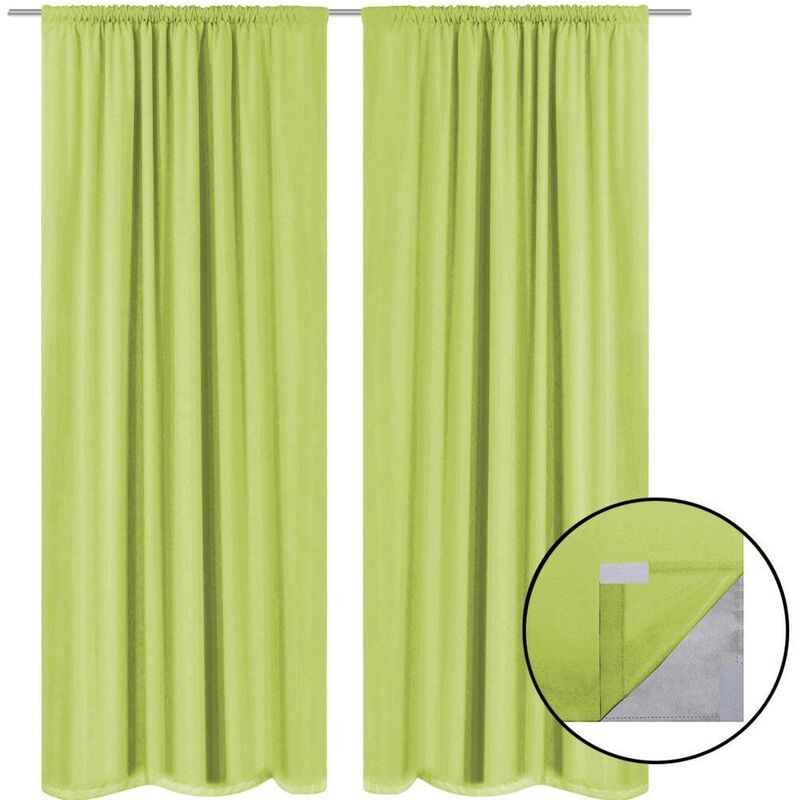 

Cortinas opacas 2 unidades doble capa 140x245 cm verde - Hommoo