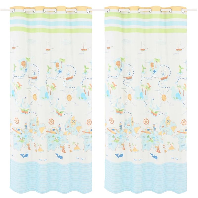 

Cortinas opacas estampadas niños 2 pzas 140x240 cm viajar mundo - Hommoo