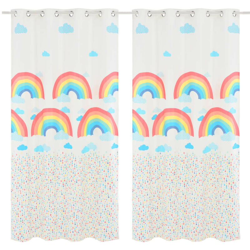 

Cortinas opacas estampado para niños 2 uds 140x240 cm arcoiris - Hommoo