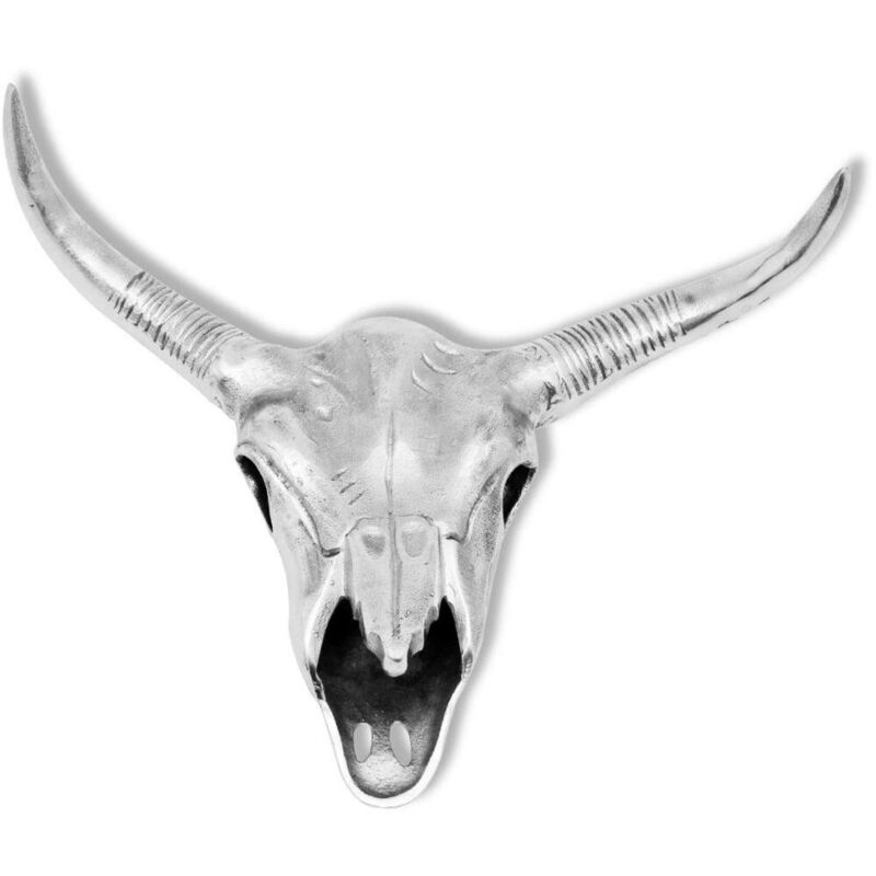 

Cráneo de toro decorativo de pared aluminio plateado - Hommoo