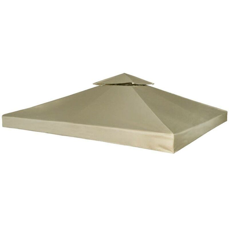 

Cubierta de repuesto de cenador 310 g/m2 beige 3x3 m - Hommoo