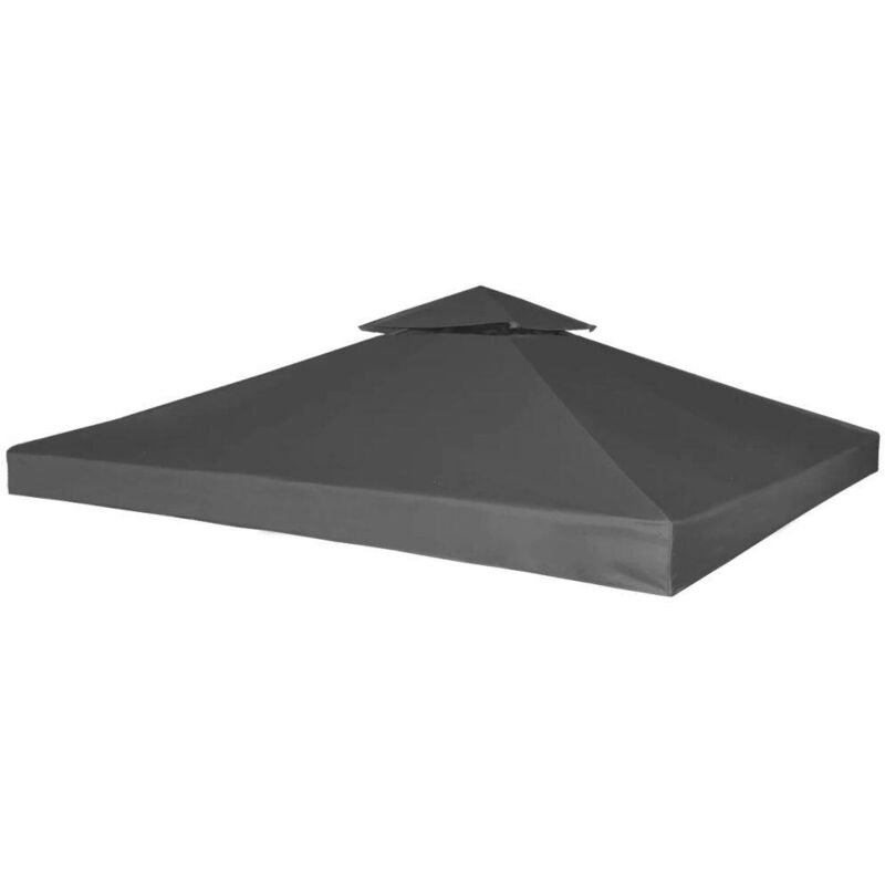 

Cubierta de repuesto de cenador 310 g/m2 gris oscuro 3x3 m - Hommoo