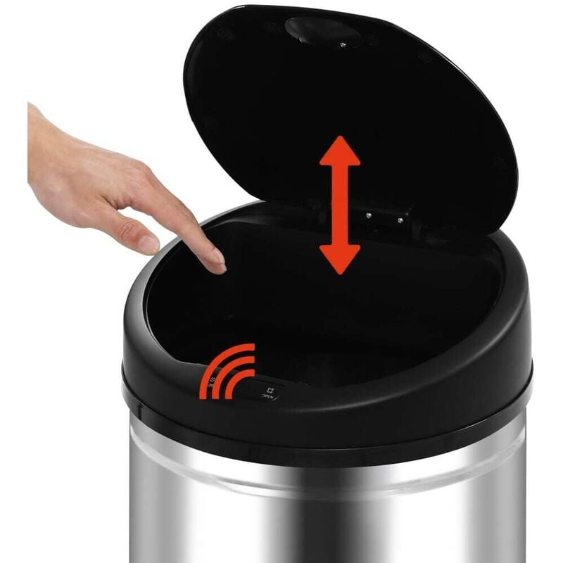 

Cubo de basura con sensor automático acero inoxidable 52 L - Hommoo