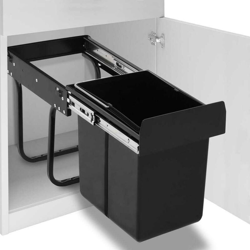 

Cubo de basura de cocina extraíble reciclaje cierre suave 20 L - Hommoo