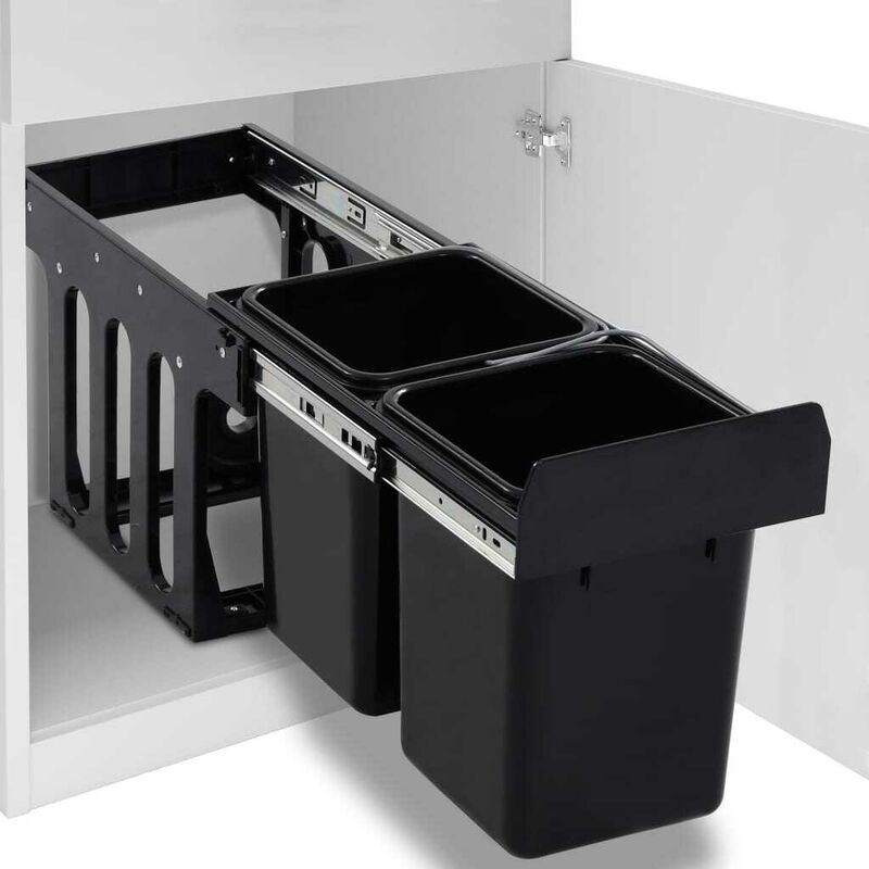 

Cubo de basura para reciclaje extraíble cierre suave - Hommoo