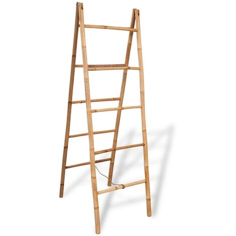Hommoo Double Towel Ladder with 5 Rungs Bamboo 50x160 cm