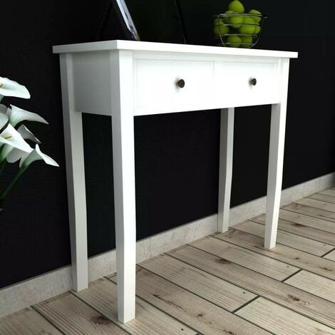 main image of "Hommoo Dressing Console Table with Two Drawers White VD08568"