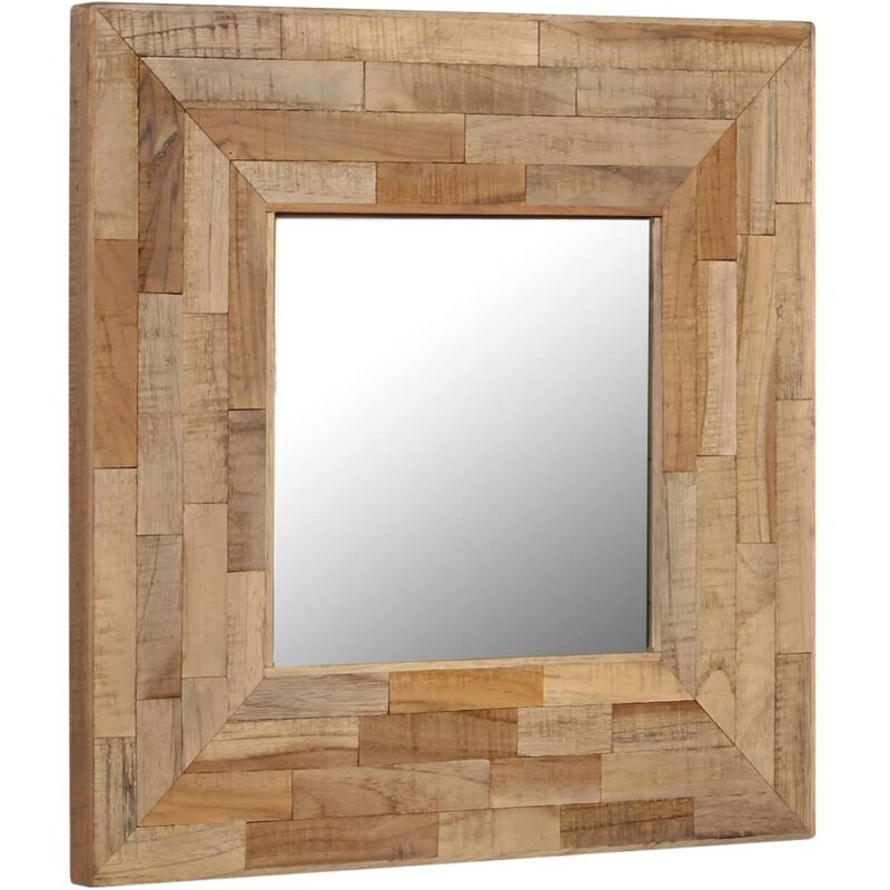

Espejo de madera de teca reciclada 50x50 cm - Hommoo