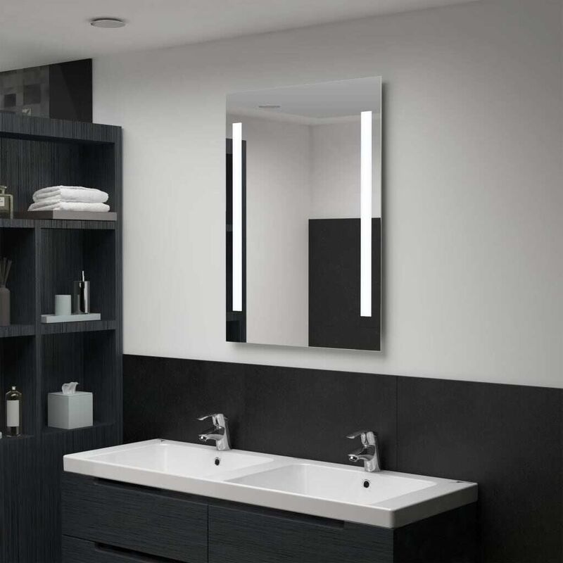 

Hommoo Espejo de pared de baño con LED 60x80 cm