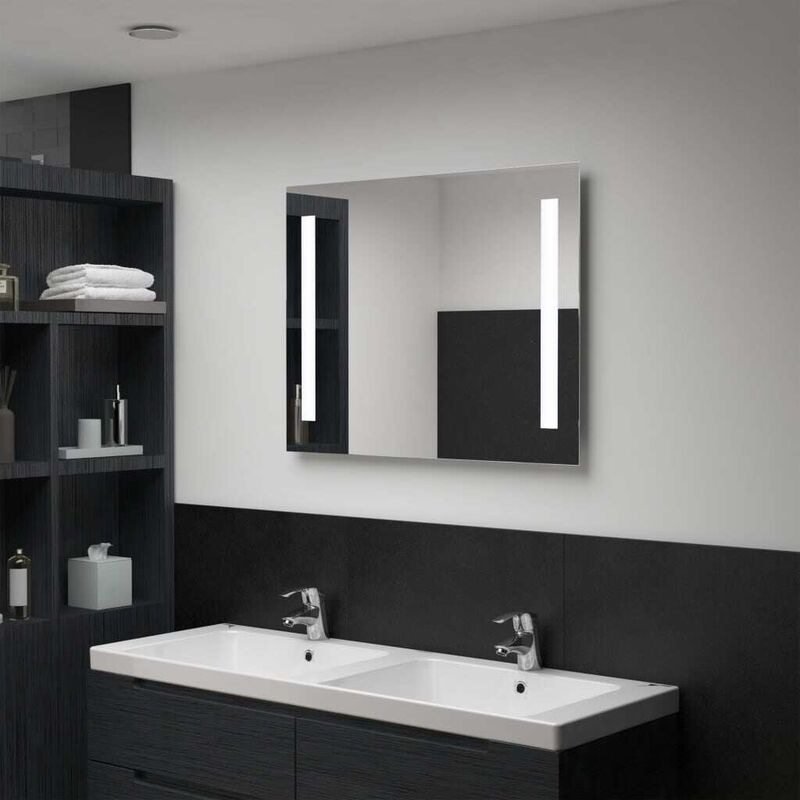 

Espejo de pared de baño con LED 80x60 cm - Hommoo