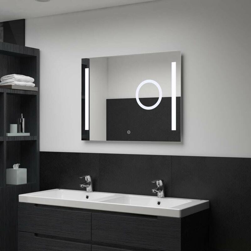 

Espejo de pared para baño con LED y sensor táctil 80x60 cm - Hommoo