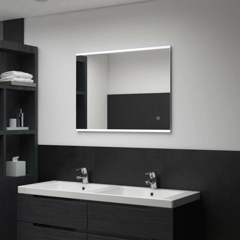 

Espejo de pared para baño con LED y sensor táctil 80x60 cm - Hommoo