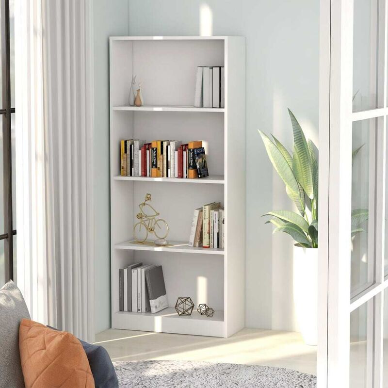 

Estantería 4 niveles aglomerado blanco 60x24x142 cm - Hommoo