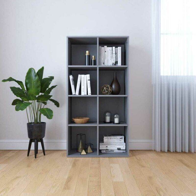 

Estantería/Aparador aglomerado gris 66x30x130 cm - Hommoo