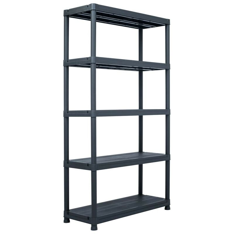 

Hommoo Estantería de plástico 500 kg 100x40x180 cm negro