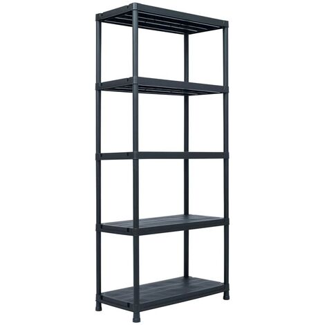 Hommoo Estantería de plástico 500 kg 90x60x180 cm negro
