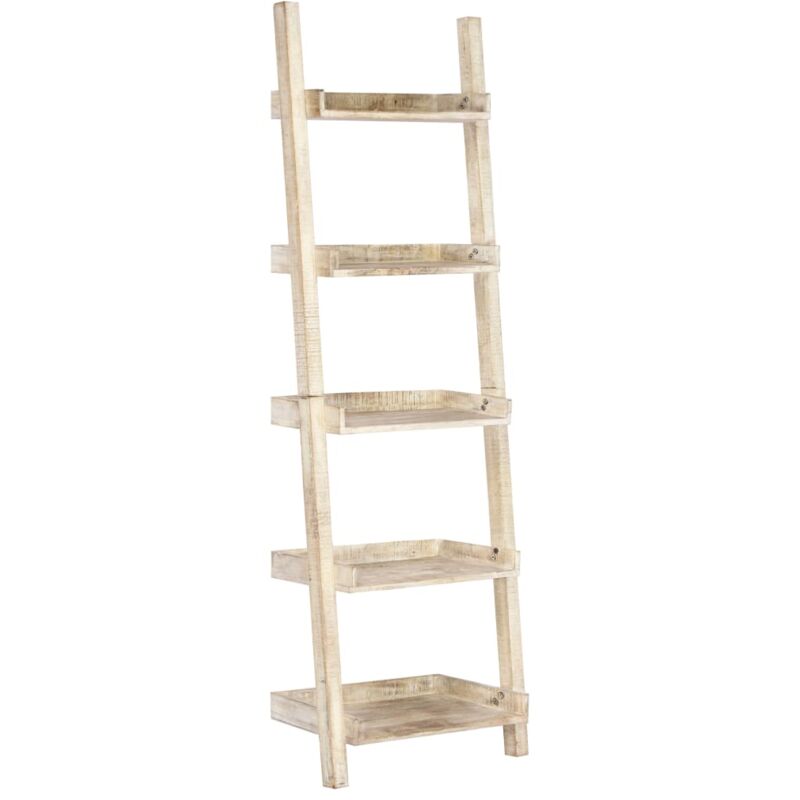 

Estantería escalera blanca 75x37x205 cm madera maciza de mango - Hommoo