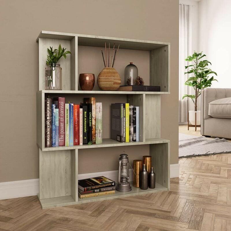 

Estantería/separador de ambientes aglomerado Sonoma 80x24x96 cm - Hommoo