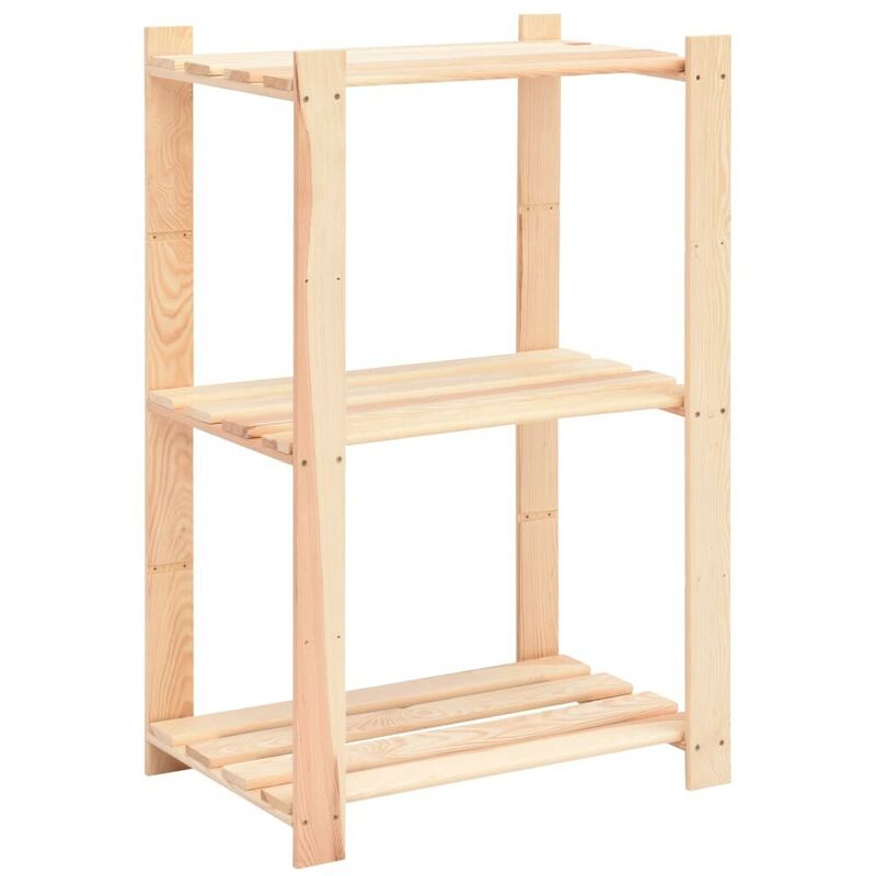 

Estantería almacenaje 3 niveles madera pino maciza 150 kg - Hommoo